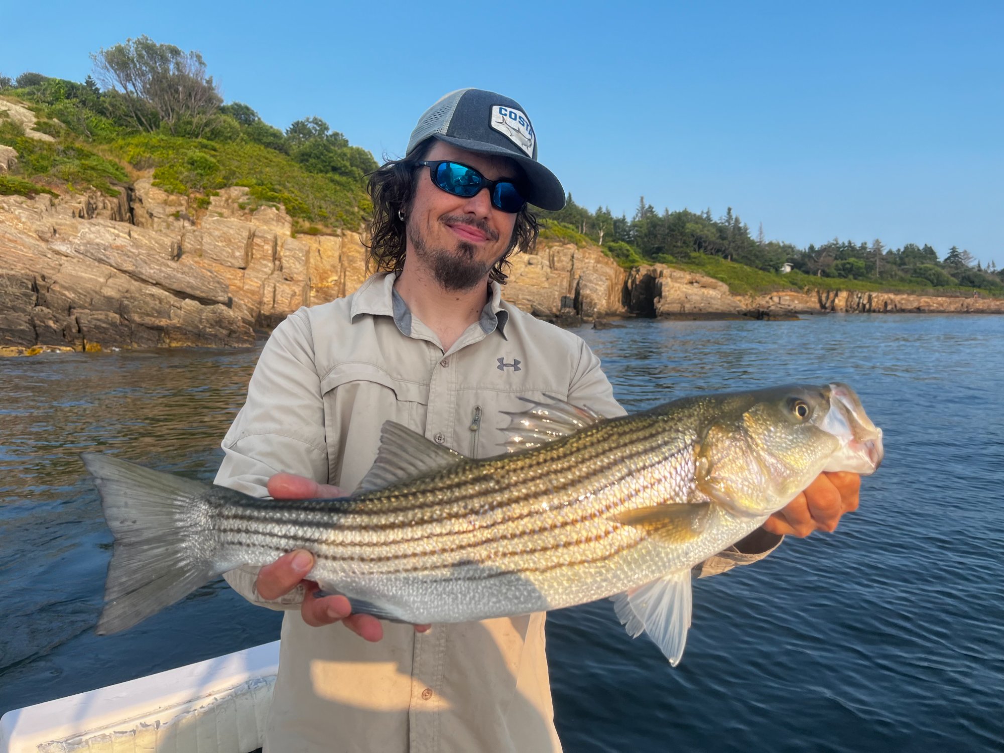 Striped bass caught near the Brunswick Maine harbor